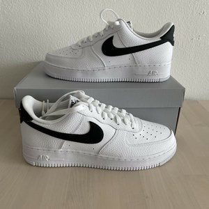 Nike Air Force 1 '07 Low White Black Pebbled Leather CT2302-100 Men’s Size 10